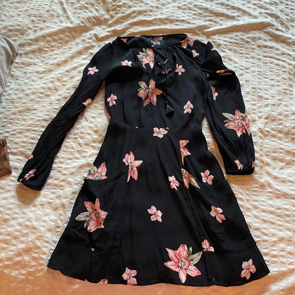 Reformation Black Floral Mini Dress - Picture 12 of 14